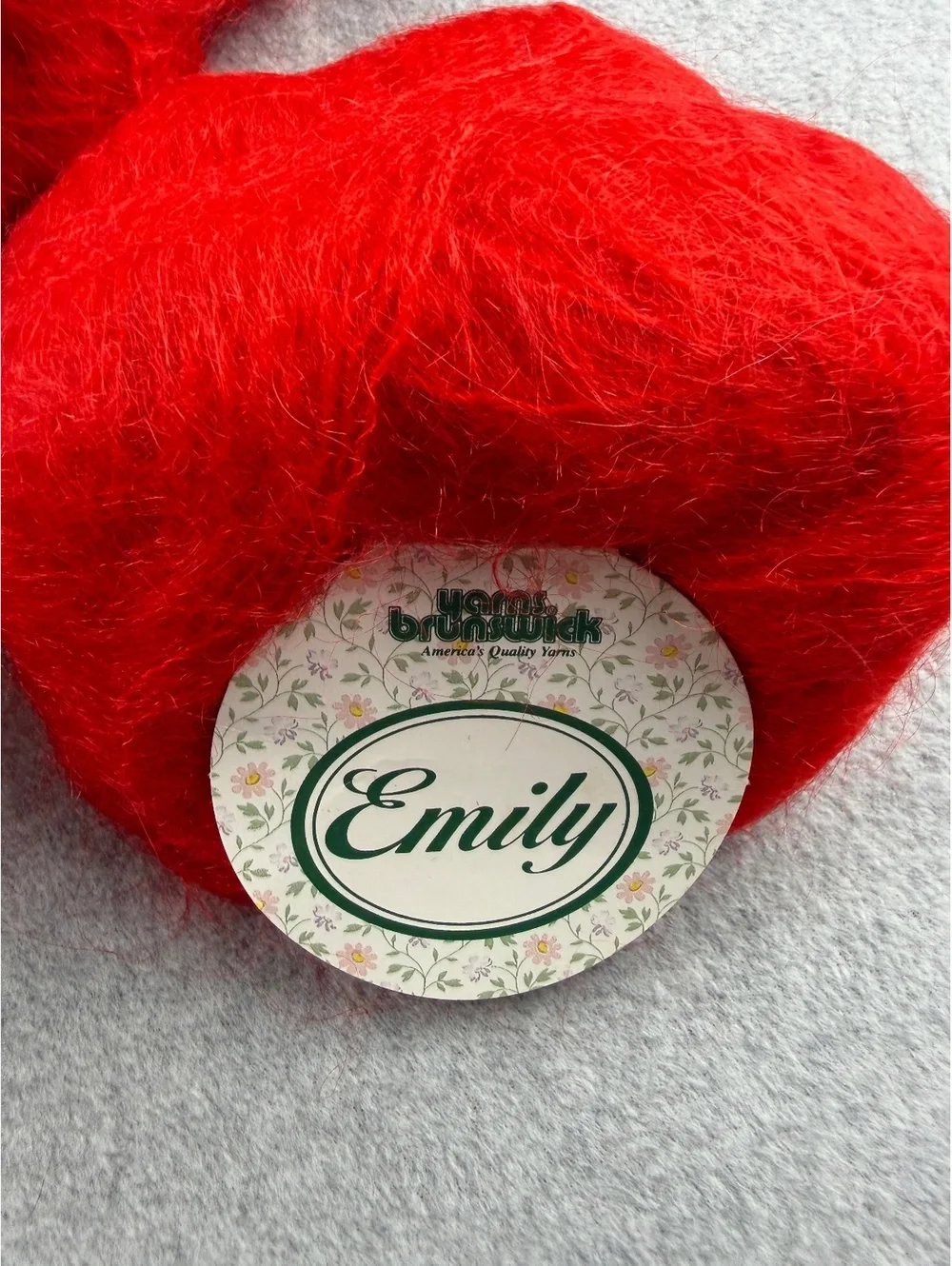 Vintage Brunswick Emily Mohair Yarn Chinese Red 4709 Lot 8+ Skeins 800 Yds